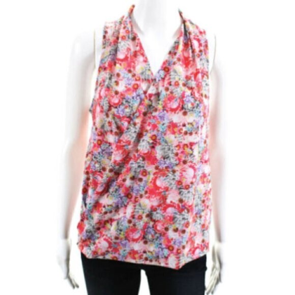 Lululemon Sleeveless Chic Floral Relaxed Tank Top V neck Casual Blouse 8 NWOT - Picture 4 of 8